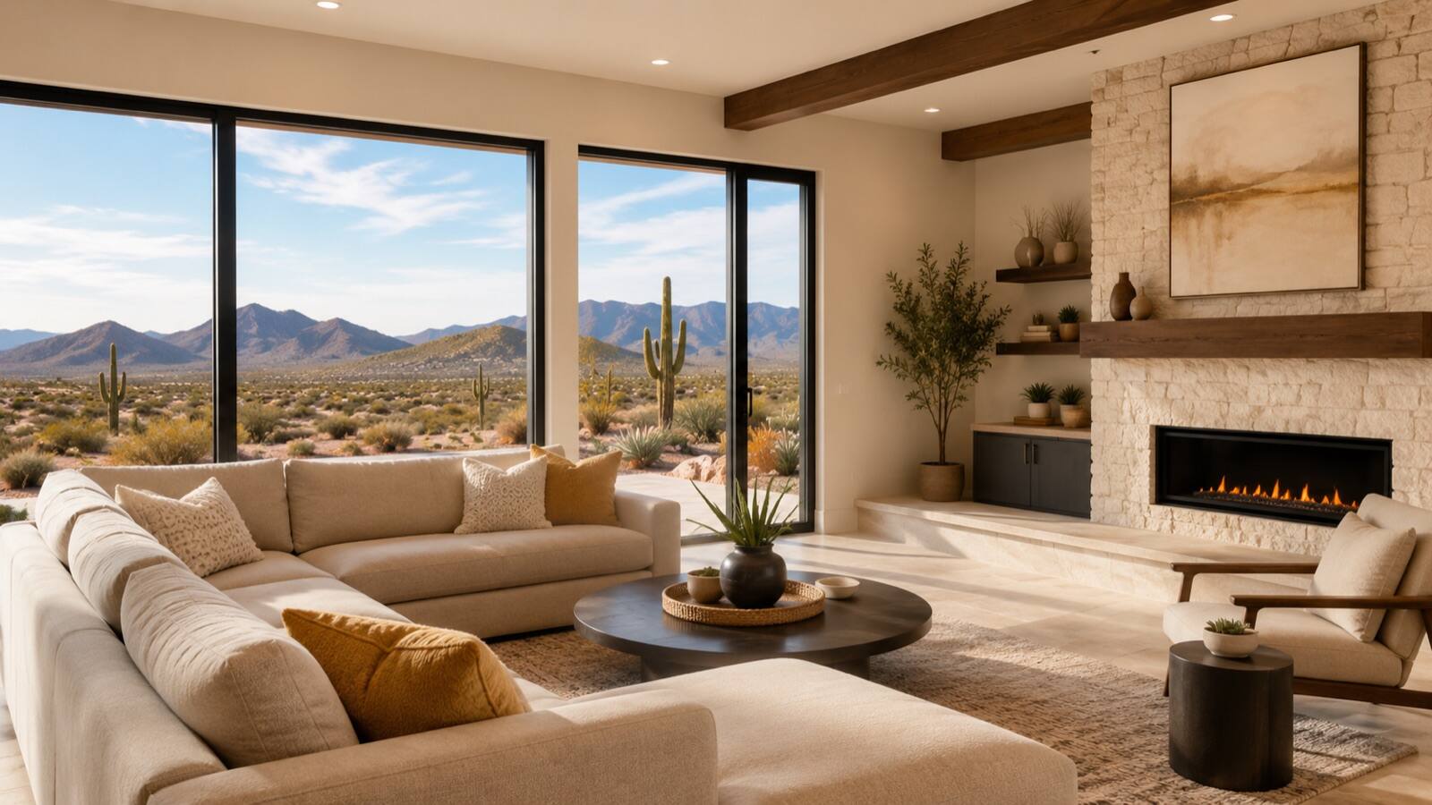 Bright desert home interior
